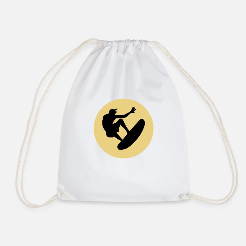 surfen cool sport logo - Turnbeutel - Weiß