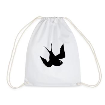 Tattoo Swallows Design Oldschool Birds Freedom - Turnbeutel - Weiß - Vorne