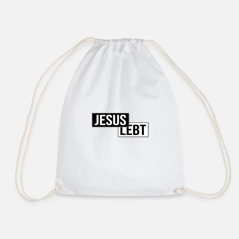 Jesus Lebt christliche Kleidung Geschenk Idee - Turnbeutel - Weiß