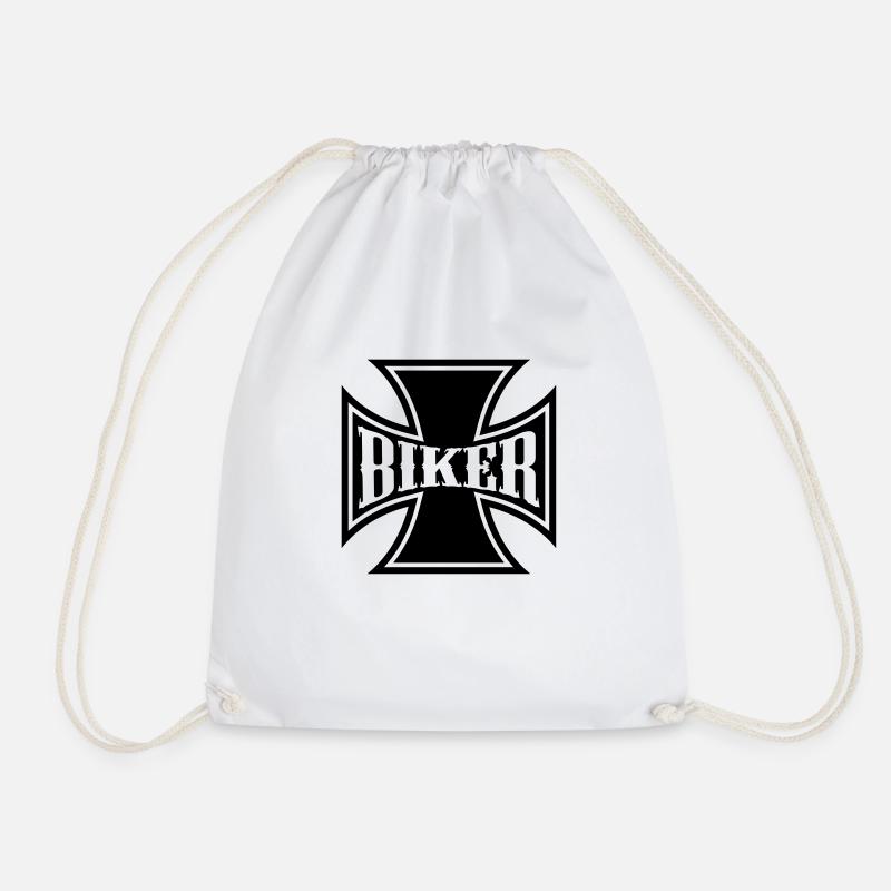 cb49_iron_biker uk - Drawstring Bag - white