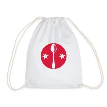 spoon spoon logo buffer löffel cuchar - Drawstring Bag - white - Front