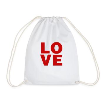 LOVE Valentines Day - Drawstring Bag - white - Front