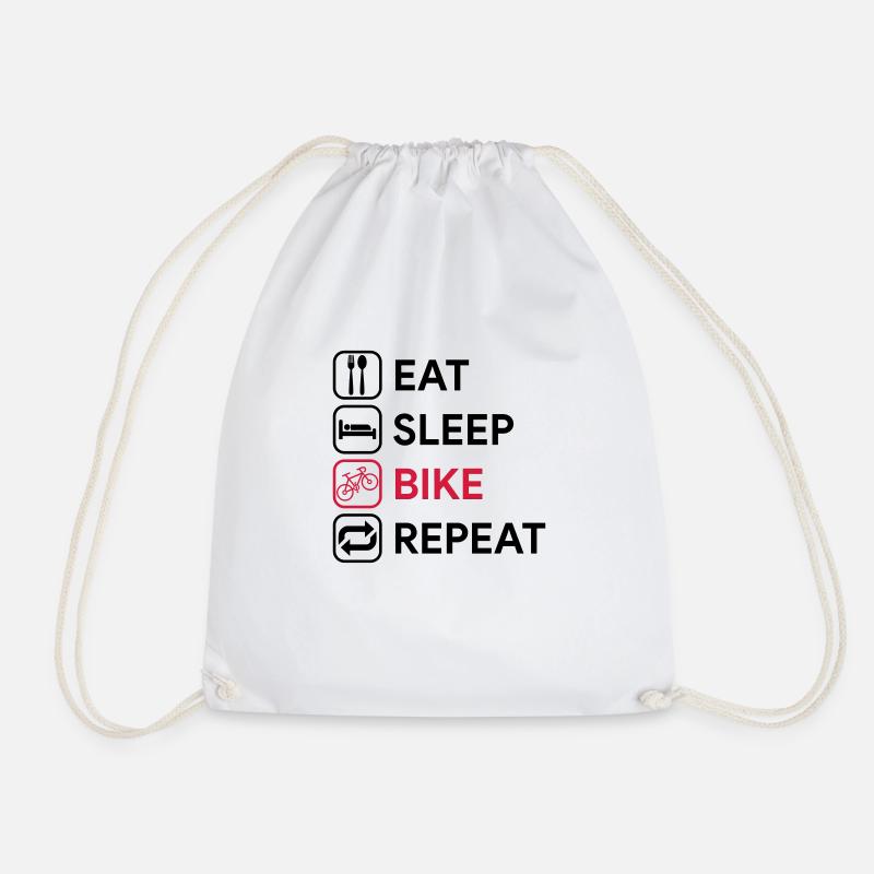 eat sleep bike repeat - Turnbeutel - Weiß