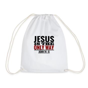 Jesus Christ - God - Bible Verse - Cross Gift - Drawstring Bag - white - Front
