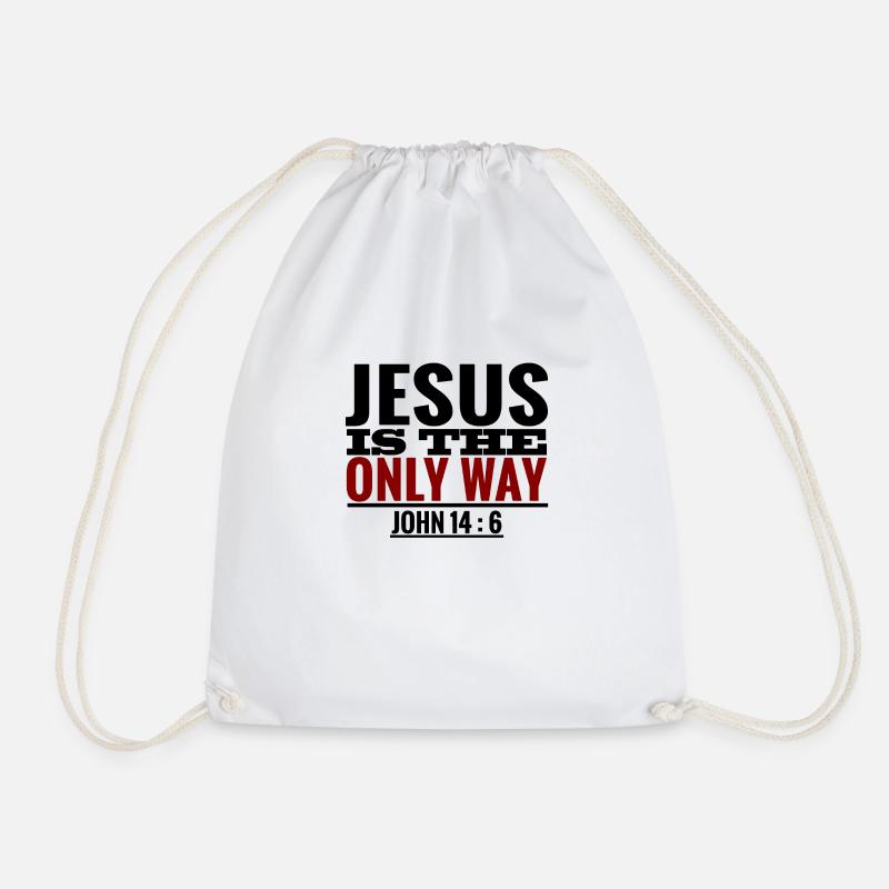 Jesus Christus - Gott - Bibelvers - Kreuz Geschenk - Turnbeutel - Weiß