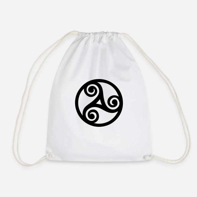 triskele celtic symbol in tattoo tribal style - Turnbeutel - Weiß