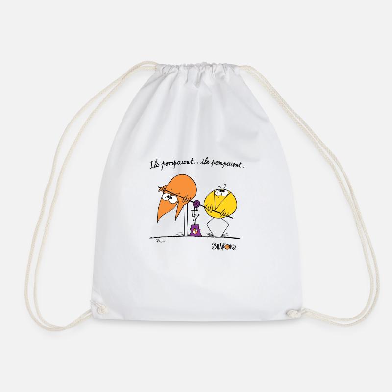 Shadoks pump 02 - Drawstring Bag - white