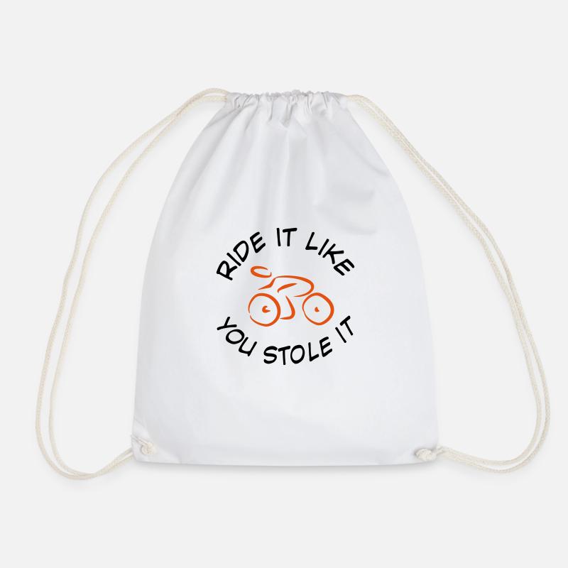 cycling - Drawstring Bag - white