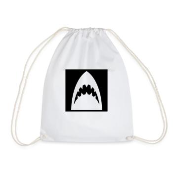 shark - Drawstring Bag - white - Front