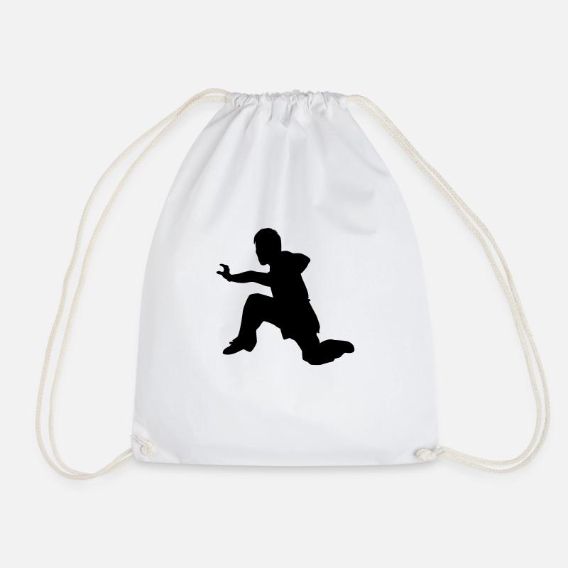 kung fu - Drawstring Bag - white