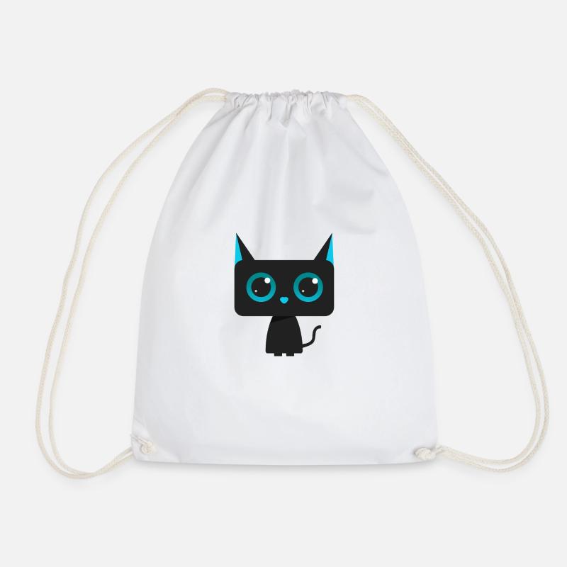 Cat Bluey - Drawstring Bag - white