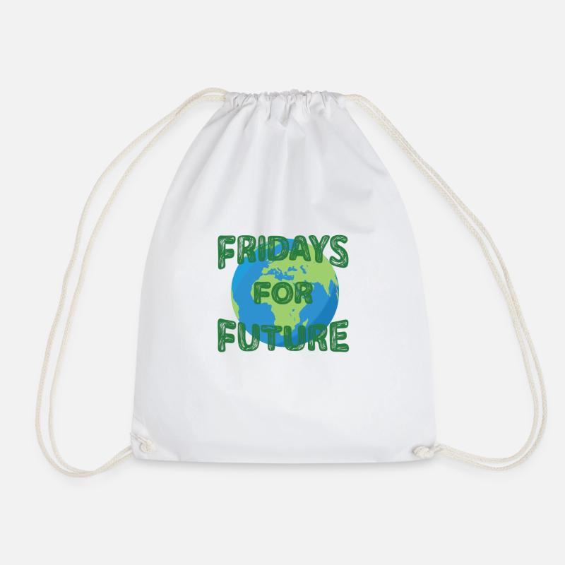 Fridays for Future Umweltschutz Geschenk - Turnbeutel - Weiß