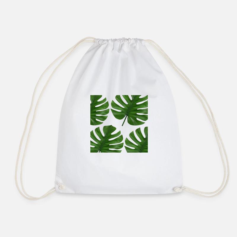 Some monstera - Drawstring Bag - white