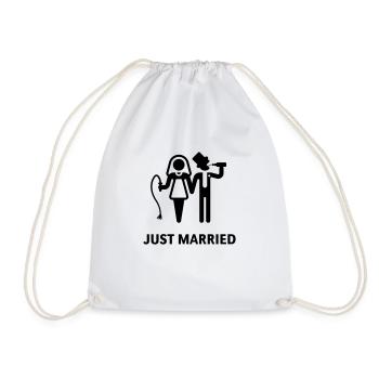 Just Married (Peitsche und Bier) - Turnbeutel - Weiß - Vorne
