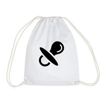 Sucettes, bébé, sucer, la poitrine, dormir à 2 - Sac de sport léger - blanc - Devant