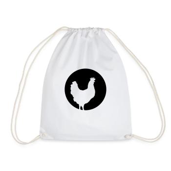 huhn_bei_vollmond - Turnbeutel - Weiß - Vorne