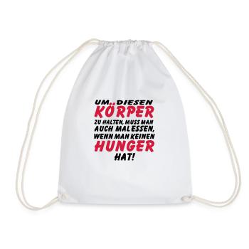 koerper_hunger_vec_2 de anl - Turnbeutel - Weiß - Vorne