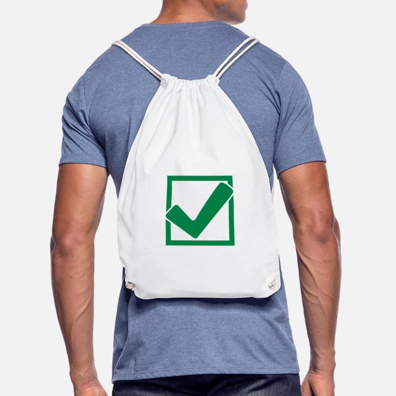 Rectangular hook logo Drawstring Bag