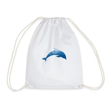 Delphin - dolphin - Turnbeutel - Weiß - Vorne