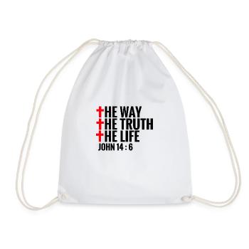 John 14 6 - Drawstring Bag - white - Front