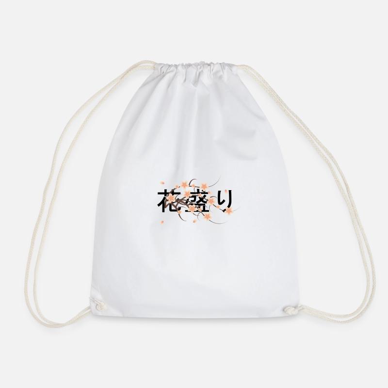 Sakura kanji - Drawstring Bag - white
