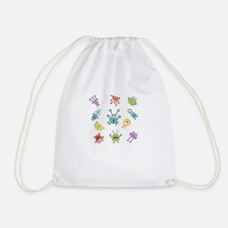Monsters at random - Drawstring Bag - white