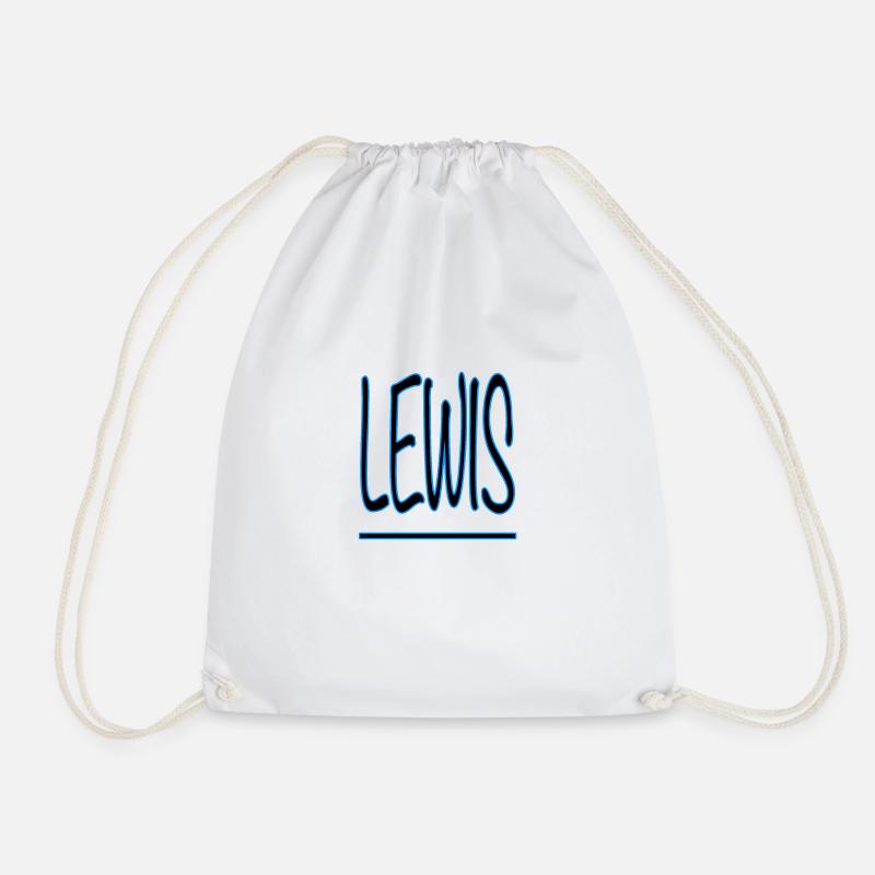 My Name is Lewis - Drawstring Bag - white
