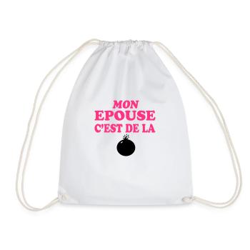 Mon épouse c'est de la bombe 333 - Drawstring Bag - white - Front
