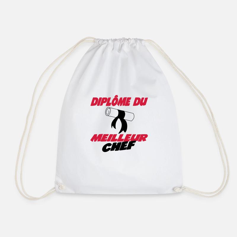 Diplôme du meilleur chef 222 - Drawstring Bag - white