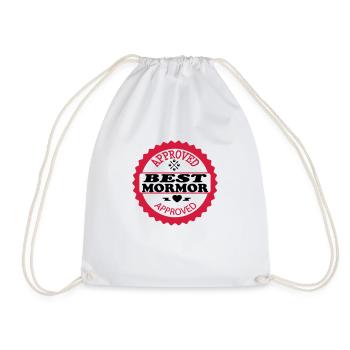 Approved best mormor - Drawstring Bag - white - Front
