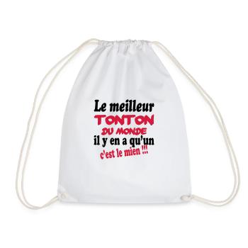 Le meilleur tonton du monde c'est le mien !!! - Sac de sport léger - blanc - Devant