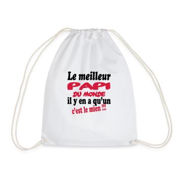 Le meilleur papi du monde c'est le mien !!! - Drawstring Bag - white - Front