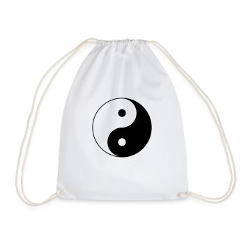 Yin Yang Symbol (Vector) - Drawstring Bag - white - Front