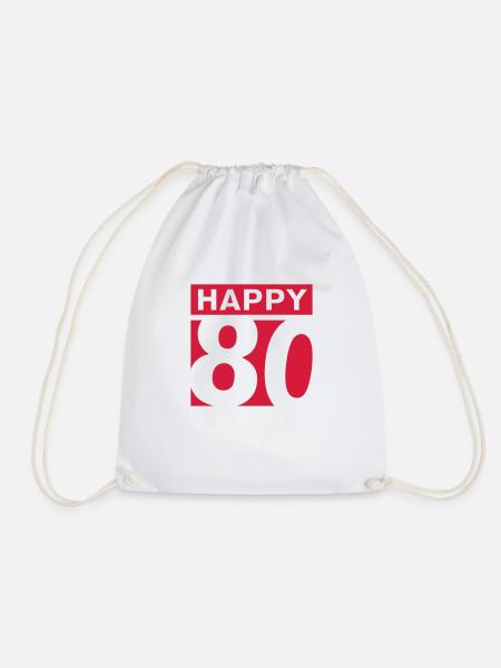 Happy 80 Geburtstag - Turnbeutel - Weiß