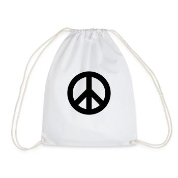 Peace Logo - Drawstring Bag - white - Front