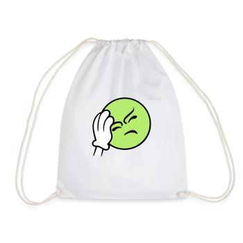 Emoticon frustration / facepalm emoji (3c) - Sac de sport léger - blanc - Devant