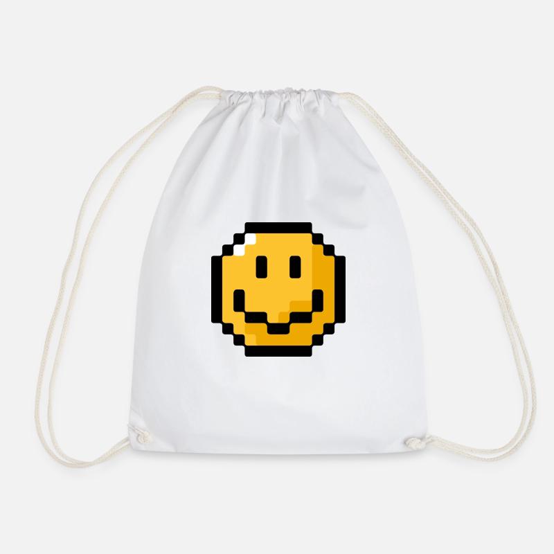 Smiley pixel - Turnbeutel - Weiß