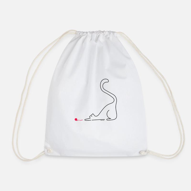 catty - Drawstring Bag - white