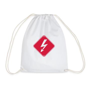 rot clipart schild hinweis elektrisch blitz strom - Turnbeutel - Weiß - Vorne