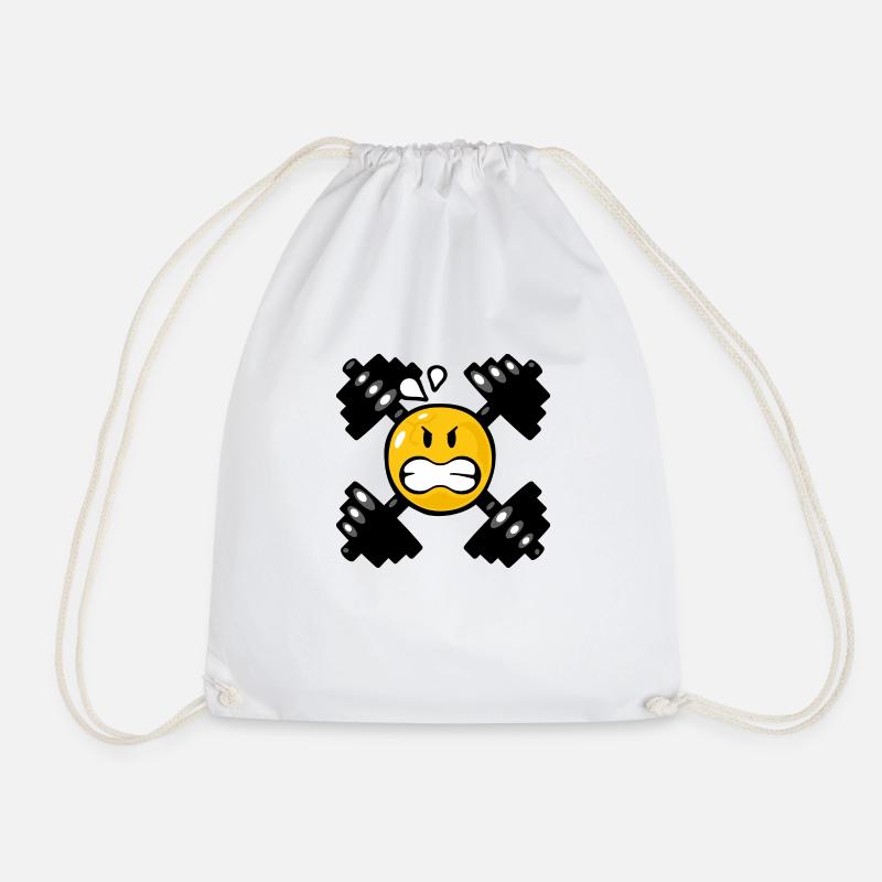 Smiley Weight Lifting - Turnbeutel - Weiß