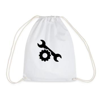 Screw wrench - Drawstring Bag - white - Front