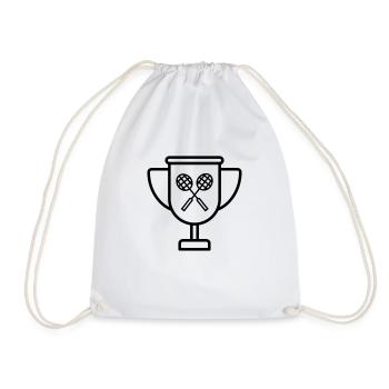 Badminton / Badminton Player / Birdie / Sport - Drawstring Bag - white - Front