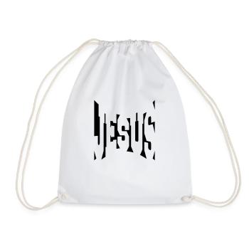Cool logo design text jesus christ - Drawstring Bag - white - Front