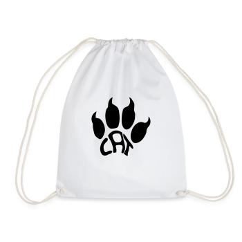 chat texte logo monstre griffes patte chat mal - Sac de sport léger - blanc - Devant