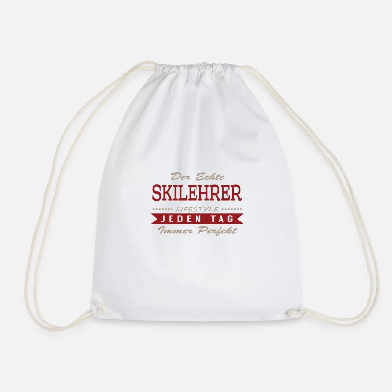 Der echte Skilehrer - Turnbeutel - Weiß