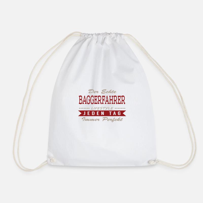 Der echte Baggerfahrer - Turnbeutel - Weiß