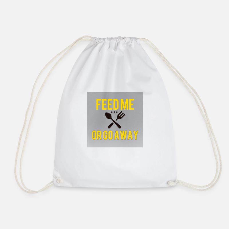 food - Drawstring Bag - white