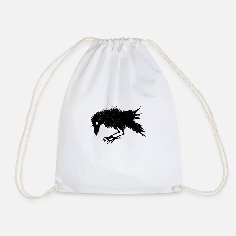 Crow - Drawstring Bag - white