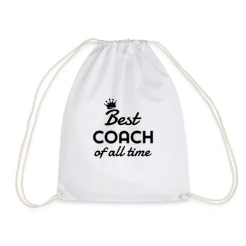 Coach Coaching Trainer Sport Entraineur Team - Drawstring Bag - white - Front
