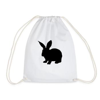 hase silhouette - Turnbeutel - Weiß - Vorne
